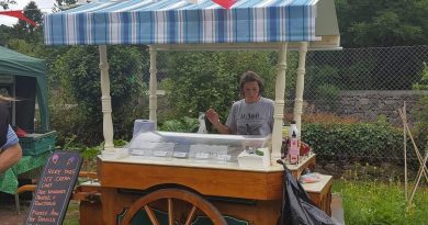 An ice cream cart operated by Hound of the baskervilles